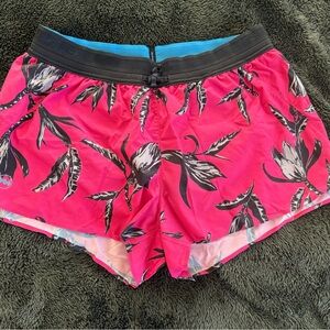 Janji Vibrant Pink Floral Women's Athletic Shorts